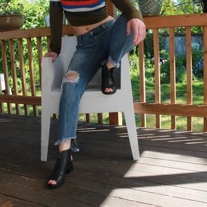 Peep-toe Ankle Booties